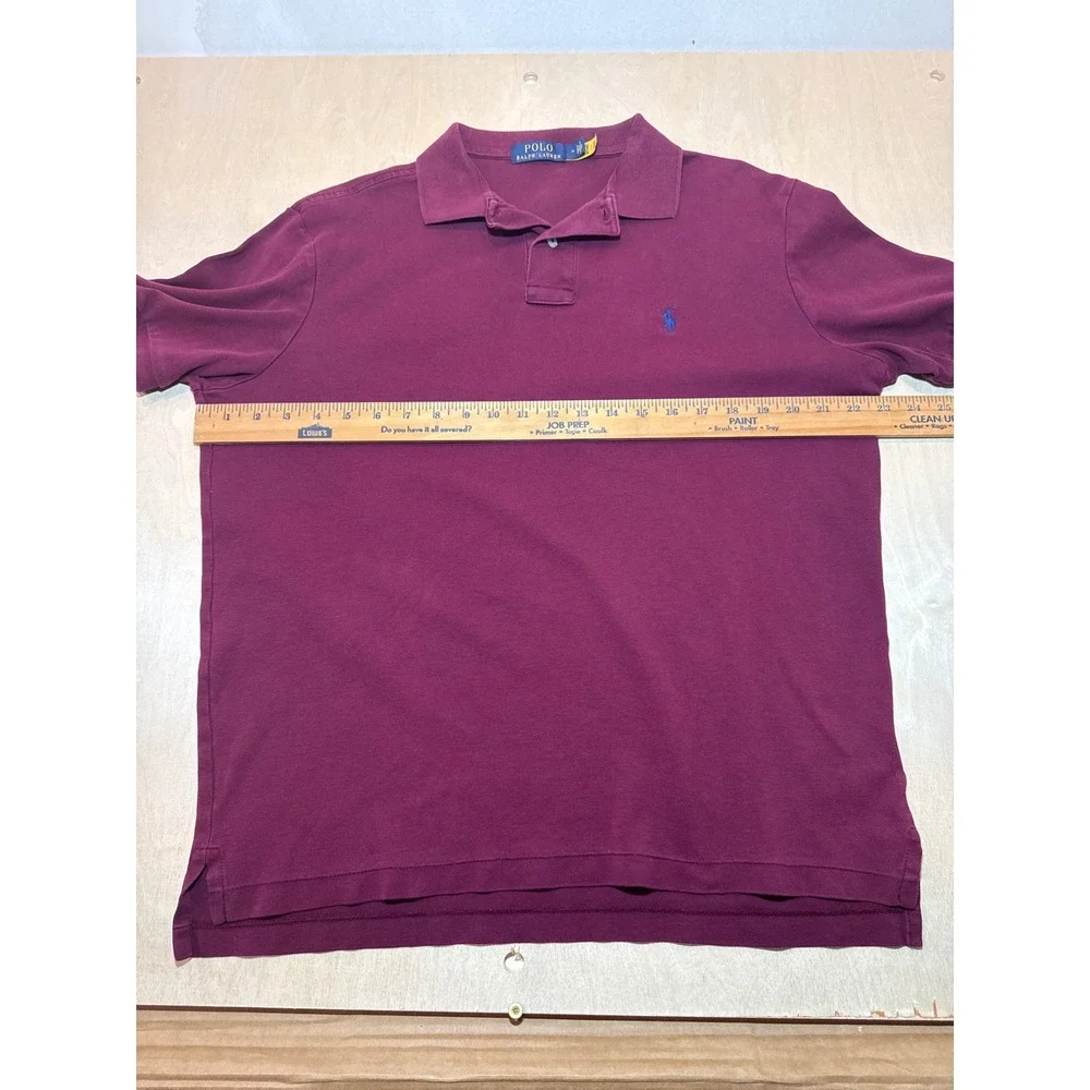 Polo Ralph Lauren Mens Burgundy Maroon Cotton Short Sleeve Polo Shirt Size M
